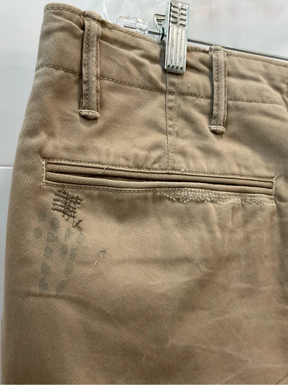 POLO Ralph Lauren KHAKI Distressed Repaired Relaxed Fit Chino Pants sz 38-30 T86